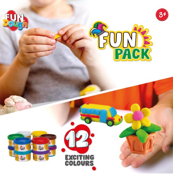 Funskool Fundough Fun Pack, 12 tubs of Dough, 50gms each, Toys for Kids, Shaping, Sculpting, 3 Years and Above,Multicolor - Image 4