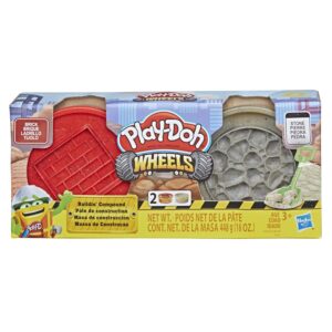 PLAY-DOH Wheels Brick and Stone Buildin' Compound 2-Pack of 8-Ounce Cans, for Kids 3 Years and Up