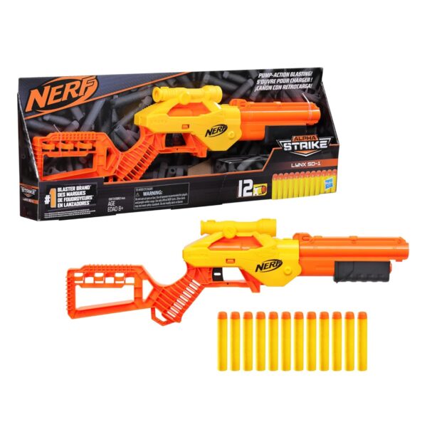 Nerf Alpha Strike Lynx Sd-1 Blaster,Break-Open Loading,20 Official Elite Darts,for Kids,Teens,Adults,Multi - Image 3