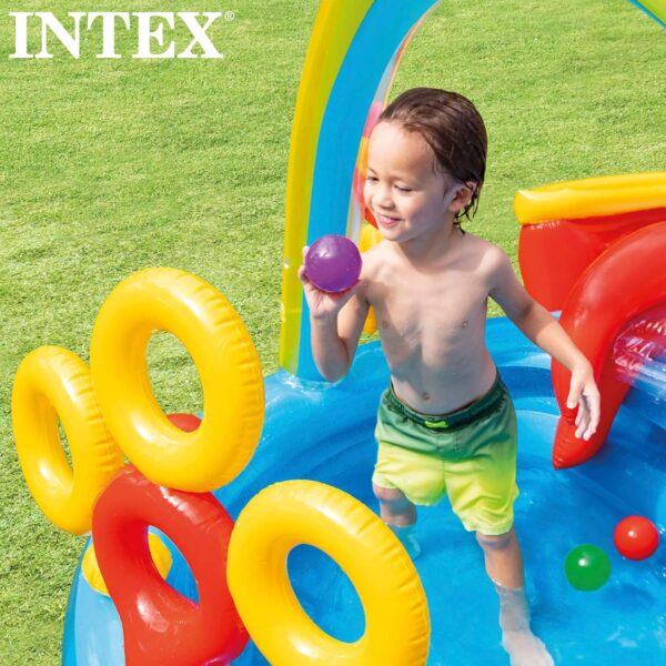 Intex Inflatable Rainbow Ring Water Play Centre, Multicolor | Best Birthday Gift for Kids - Image 5