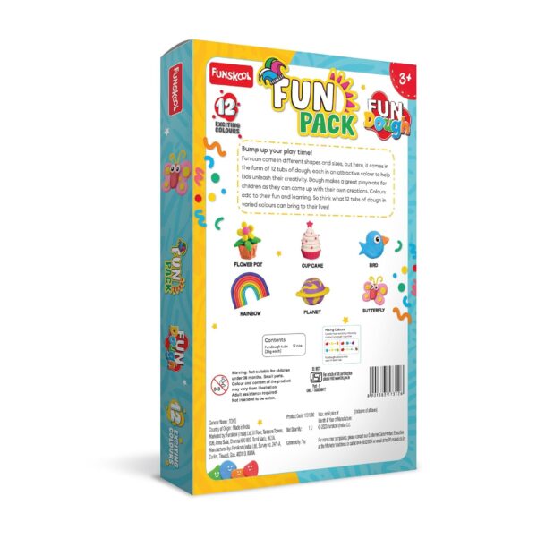 Funskool Fundough Fun Pack, 12 tubs of Dough, 50gms each, Toys for Kids, Shaping, Sculpting, 3 Years and Above,Multicolor - Image 2