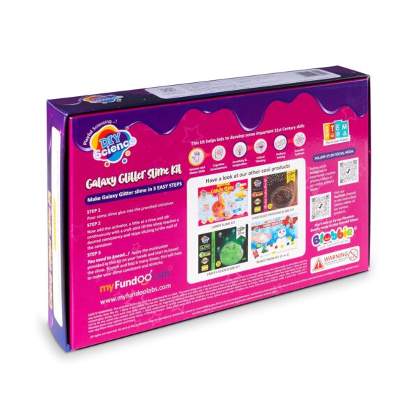 Galaxy Glitter Slime Kit | Make Blue, Pink & Purple Scented Slime | 100% Safe & Non Toxic | Glitter | Stars & Unicorns Sprinkles | Smooth & Stretchy | for Age 8+ - Image 8