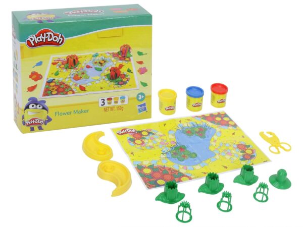 PLAY-DOH Flower Maker Toy for Kids 3 Years and Up with 3 Non-Toxic Colors - Image 3