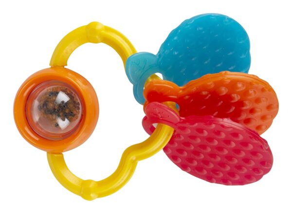 Giggles Funskool Plastic-Orange Teether,Teether For Babies To Sooth Their Gums,Easy To Grasp And Chew With Rattle Sounds,3 Months&Above,Infant Toys - Image 5