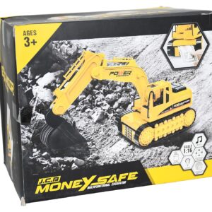 JCB Piggy Bank - Robotic Coin Munching Toy Money Box Coin Bank | Electronic Piggy Bank Excavator with Password Or Fingerprint Lock Toy Coin Bank (Multicolor)