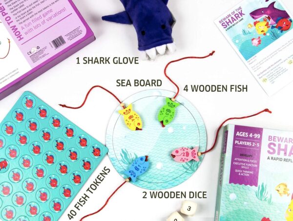 Chalk and Chuckles Beware of The Shark Board Game for Kids, 4-8 Years, Fun and Fast Games for Family and Boys, Girls Age 5 Yrs and Up - Image 3