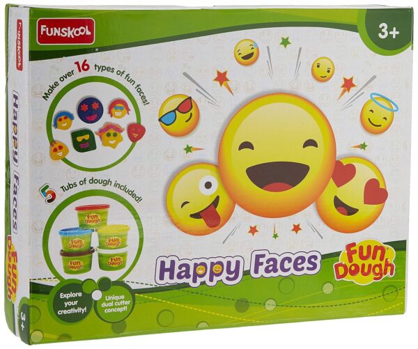 Fundough - Happy Faces, Gift for Girl Boys, 3years +, Multicolor