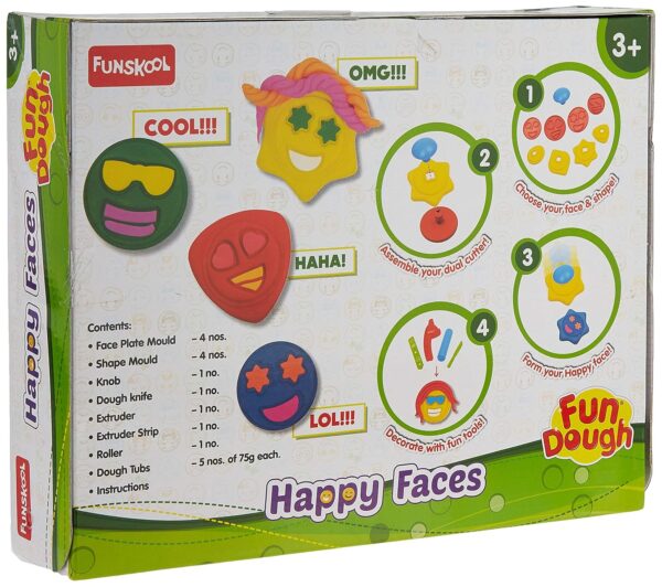 Fundough - Happy Faces, Gift for Girl Boys, 3years +, Multicolor - Image 2