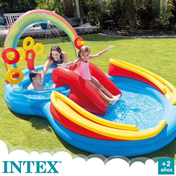 Intex Inflatable Rainbow Ring Water Play Centre, Multicolor | Best Birthday Gift for Kids - Image 2