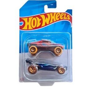 Hot Wheels 2 Cars Pack Terrain Strom and Blade Rider Die-Cast Vehicle for 3 Years & Above (RedBlue)