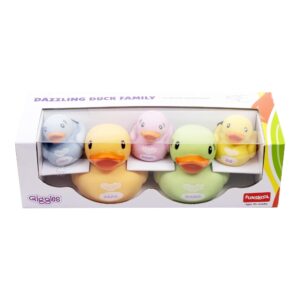 Funskool Giggles Dazzling Duck Family Squeakers , Multicolor Duck Squeakers,Ages  6 Months, Natural squeaking Sound, Pack of 5, Infant Toys