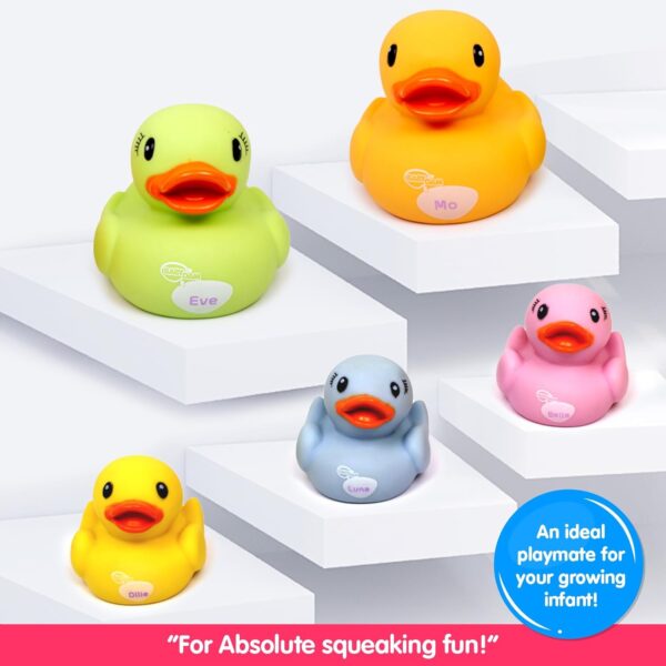 Funskool Giggles Dazzling Duck Family Squeakers , Multicolor Duck Squeakers,Ages  6 Months, Natural squeaking Sound, Pack of 5, Infant Toys - Image 5