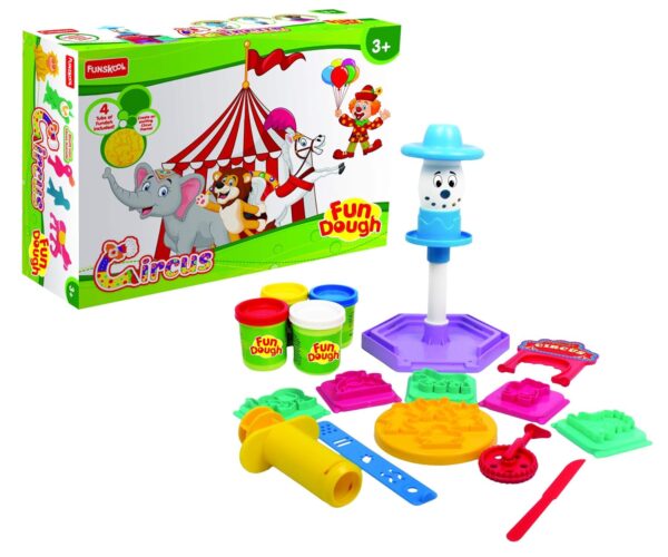 Fundough - Circus, Cutting and Moulding Playset, 3years +, Multicolor