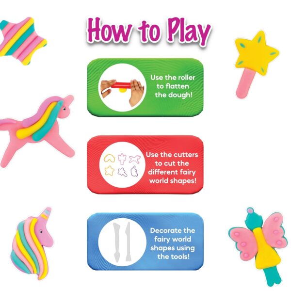 Fundough Funskool Fairy World, Play Set for Kid, 4 Colorful Tubs of 50g Each (250g Total), Learning, Fun & Engaging Activity,Multicolor, Gift Set for Kids, Age 3+ Years - Image 6