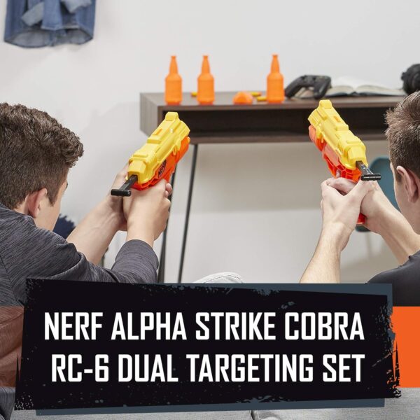 Nerf 26-Piece Cobra RC-6 Dual Targeting Set, Includes 2 Toy Blasters, 4 Half-Targets, and 20 Official Nerf Elite Darts, For Kids, Teens, Adults,Multicolor - Image 4